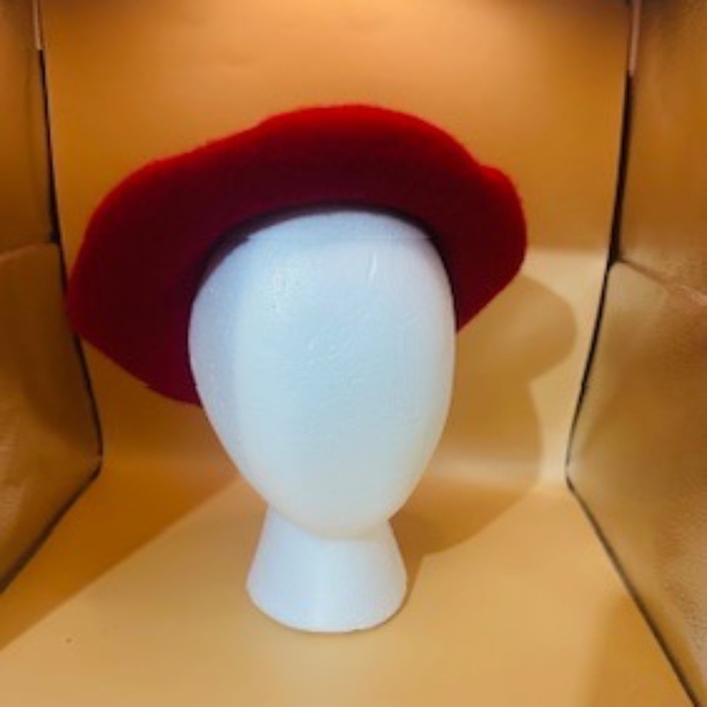 Red Wool Beret Hat-NWT
